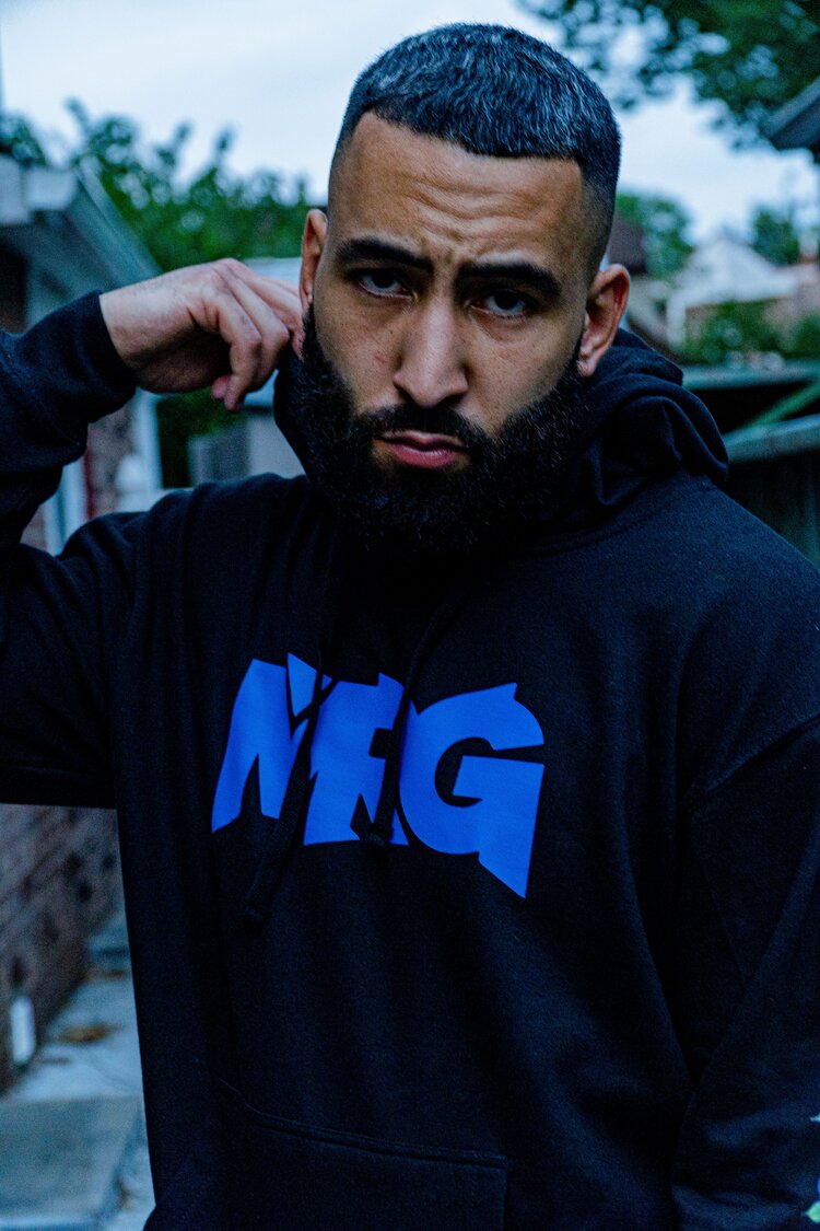 Blue hoodie deals sweater
